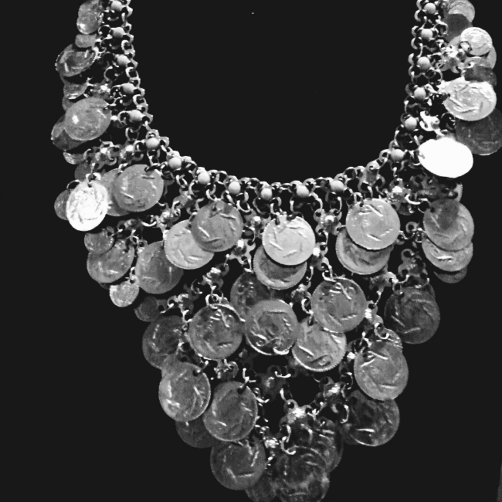 Statement Silvertone Coin Necklace - image 7
